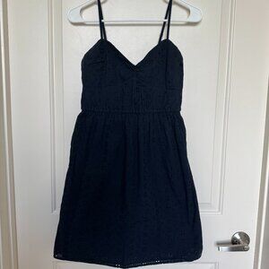 [NEW] JCrew Eyelet Mini Dress Navy Blue XS